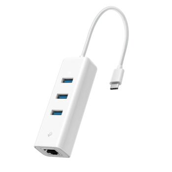 ADAPTADOR USB TIPO C MACHO X RJ45 10/100/1000MBPS FEMEA E 3 PORTAS USB-A 3.0 TP-LINK UE330C