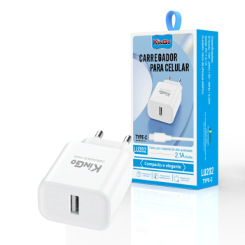 FONTE PARA CELULAR USB TIPO C KINGO LU202 2.1A