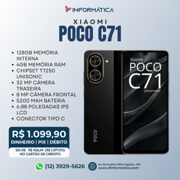 CELULAR XIAOMI POCO C71 4G / 4GB RAM / 128GB / T7250 UNISONIC / GLOBAL