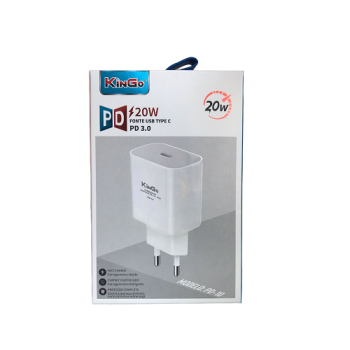 CARREGADOR USB TIPO C KINGO 20W 3.0 PD-10