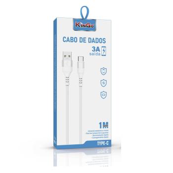 CABO USB MACHO X USB TIPO C 1M KINGO CORDA 3A