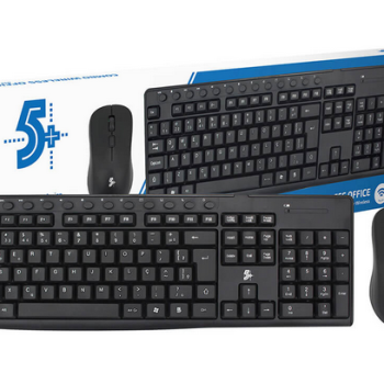 KIT TECLADO E MOUSE WIRELESS DESKTOP 5+ 015-0079
