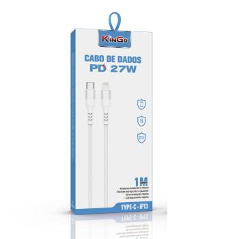 CABO USB TIPO C X IPHONE LIGHTNING KINGO 27W 1M CORDA