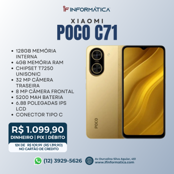 CELULAR XIAOMI POCO C71 4G / 4GB RAM / 128GB / T7250 UNISONIC / GLOBAL