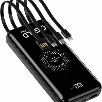 CARREGADOR PORTATIL POWERBANK POR INDUCAO AGOLD BTE-21 20000MAH