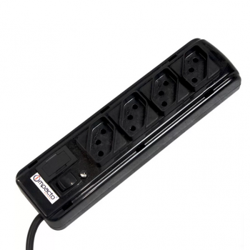 FILTRO DE LINHA COM 4 TOMADAS KITEC PRETO 5M