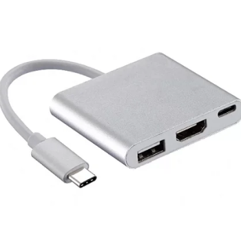 ADAPTADOR USB TIPO C MACHO X HDMI FEMEA / USB 3.0 / USB TIPO C