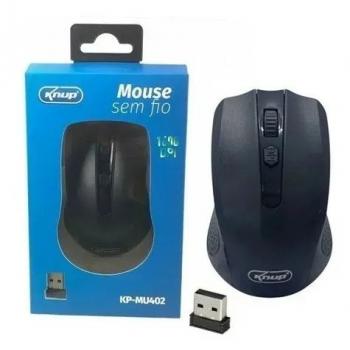 MOUSE OPTICO WIRELESS KNUP KP-MU404 COM 6 BOTOES