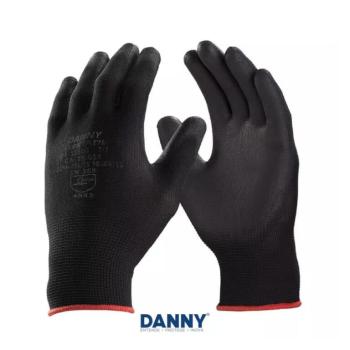 LUVA NYLON C/ BANHO PU PRETA G9 FLEXTÁCTIL  C.A 29014- DANNY