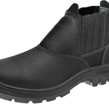 BOTINA ELÁSTICO COURO PRETO C/B AÇO 10VB48-A 44 VULCAFLEX C.A 43339 - MARLUVAS