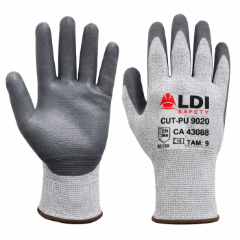 LUVA ANTI CORTE  C/ BANHO PU 9020 9G C.A 43088 - LDI SAFETY