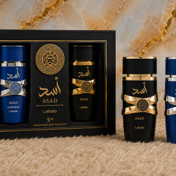 KIT LATTAFA ASAD LATTAFA + ZANZIBAR EDIÇÃO ESPECIAL PERFUME ÁRABE EPD MASCULINO 100ML + 100ML