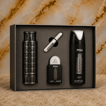 KIT LATTAFA PISA PERFUME 100ML+ MINIATURA 20ML+ DESODORANTE AEROSOL 200ML