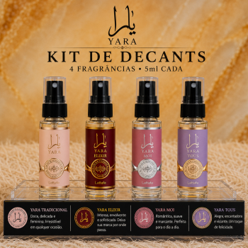 KIT 4 DECANT 5ML LINHA YARA ( Yara tradicional, Elixir, Mai e Tous)