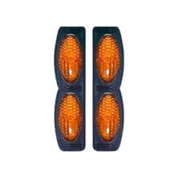 LUMINOSO OVAL PORTA OLHO DE GATO BASE PRETA  LARANJA DUPLO