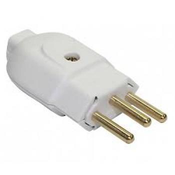 PLUGUE MACHO 3POLOS 20A 250V BRANCO ILUMI