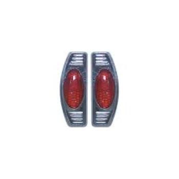 LUMINOSO OVAL PORTA C/BASE CROM VERMELHO