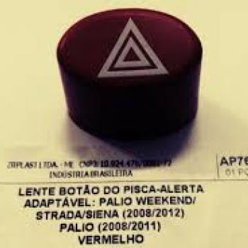 LENTE BOTAO PISCA ALERTA PALIO SIENA STRADA08/11 AP765 VERMELHO