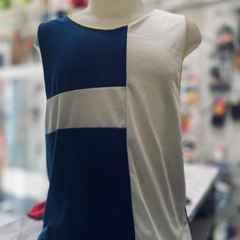 COLETE ASSOCIAÇÃO PAU LAVRADO AZUL E AMARELO COM DETALHES EM BRANCO