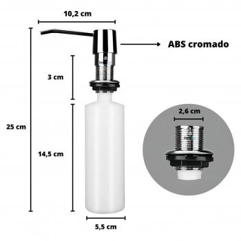 DISPENSER  BANCADA DOSADOR DETERGENTE SABAO DE EMBUTIR 300ML
