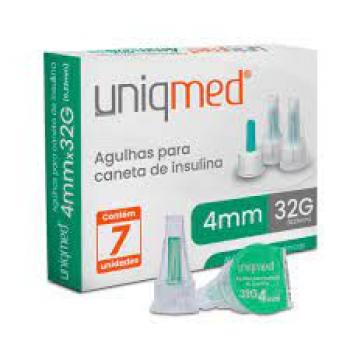 AGULHAS CANETA INSULINA 4MMX32G UNIQMED