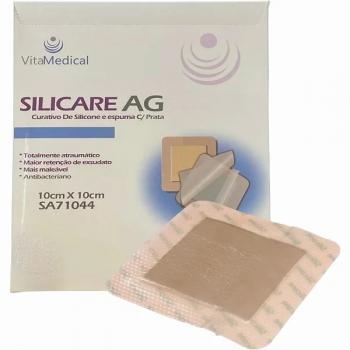 SILICARE AG - CURATIVO DE SILICONE C/ESPUMA DE POLIURETANO C/PRATA. 10CM X 10CM