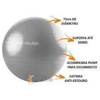 BOLA DE EXERCICIOS CINZA 75CM HIDROLIGHT