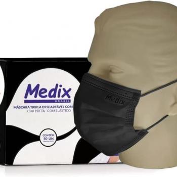 MASCARA TRIPLA C/ELAST PRETA 50UN CAIXA MEDIX