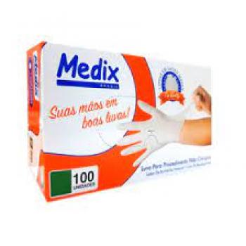 LUVA PROCED. LATEX PO QUALITY TAM PP 100UN MEDIX
