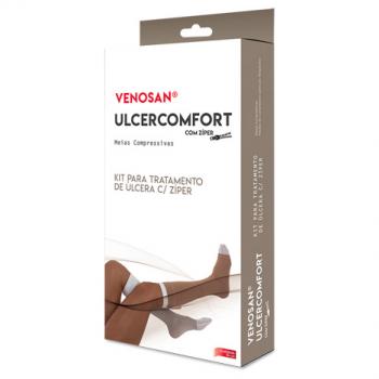 VENOSAN COMFORT COTTON COM ZIPER 20-30 AD M CURTA PE ABERTO BEGE