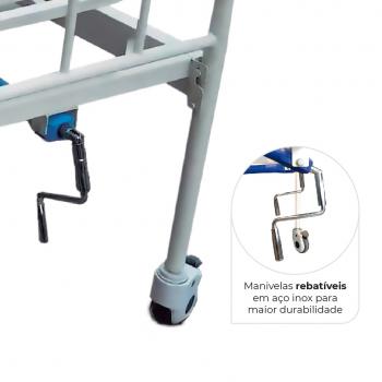 CAMA HOSPITALAR MANUAL 2 MOVIMENTOS DX DELLAMED* LOTE: 2022/05