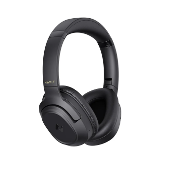 Fone de Ouvido Sem Fio Havit H612BT Bluetooth, Até 50 Horas de Duração da Bateria Cor Preto