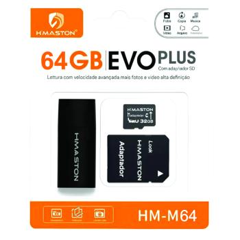 Cartão Memória 64gb Evo Plus Microsd Com Adaptadores HM-M64