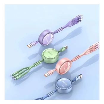 Carregador 3x1 Retrátil C/ Saídas Ios/tipo-c/v8 - Hs-313 60w