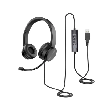 Headset Kross USB para Call Center, Microfone com cancelamento de Ruídos, KE-HS060