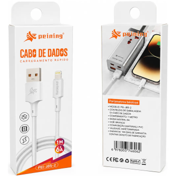 Cabo Carregador Rápido Para Ios Peining 6a 1m Pei-j85-2