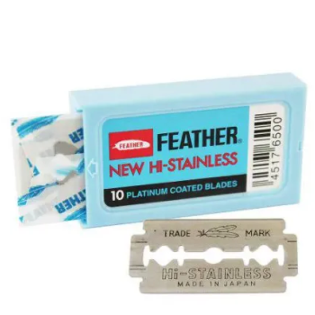 Lâmina De Barbear Feather - Caixa Com 10 Unidades
