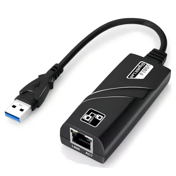 Adaptador Ethernet Usb 3.0 Rede Gigabit Rj45 10/100/1000cabo Cor Preto