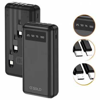 Power Bank 20.000mAh Carregamento Rápido BTE-30 TPC/IP/V8 Agold