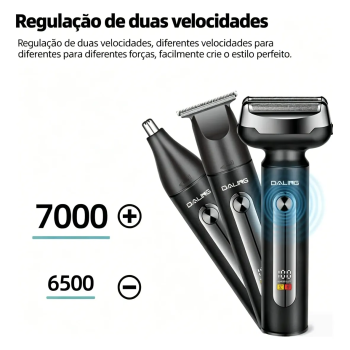 Kit De Barbear 3 Em 1 Daling Dl-9502 Recarregável