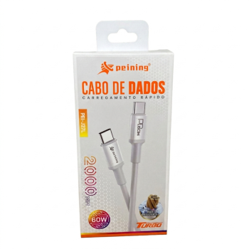 CABO DE DADOS TURBO USB-C TIPO-C 60W 6A 2M PEINING PEI-J27L
