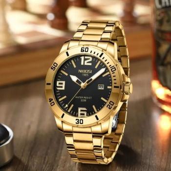 Relógio Masculino Nibosi 2589 À Prova D'água Pulseira Aço