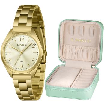 Relógio Feminino Lince Doura Com Porta joia LRGM024L36
