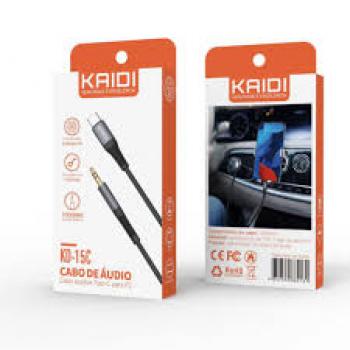 Cabo de Áudio Tipo-C para P2 - 3.5mm - 1 Metro - Kaidi - KD-15C