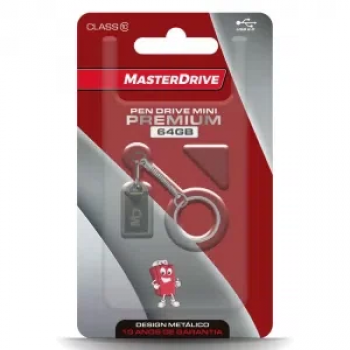 Mini Pendrive 64GB Tipo Chaveiro MasterDrive Premium