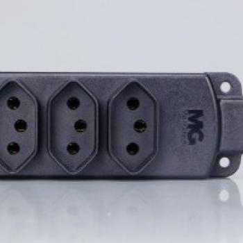 TOMADA MULTIPLA 2P+T 10A 3POSTOS PRETO TMU3-310 MARGIRIUS