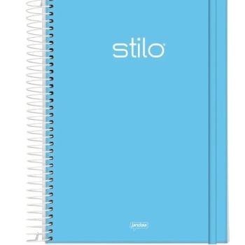CADERNO ESPIRAL UNIV PP 10X1 160FLS - STILO AZUL PASTEL
