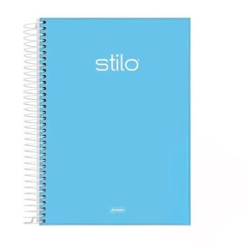 CADERNO ESPIRAL UNIV CD 10X1 160FLS - STILO AZUL PASTEL