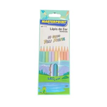 LÁPIS DE COR DE RESINA TONS PASTEL 10 CORES - MASTERPRINT