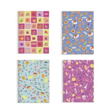CADERNO UNIV. CD 200FLS 10x1 POP COLLECTION FORONI